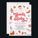 Retro Red Rosa Girls Santa Baby Baby Shower Inbjudningar<br><div class="desc">Retro Red Rosa Girls Santa Baby Baby Shower Inbjudan Santa baby tog upp en inbjudan till en babydusch för flicka med Jultomten och olika andra julteman i rött,  rosa och ett tips på grönt. Den här babyduschinbjudan till Santa baby är perfekt för en decemberbabydusch.</div>