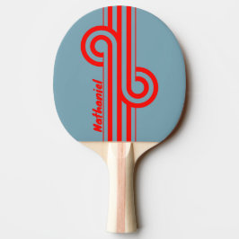 Retro Red Sea Stripe Loop med namn Pingisracket