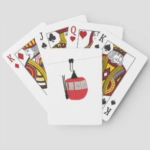 Retro Red Ski Gondola Hiss Personlig Casinokort