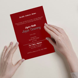 Retro Red Solid Färg Plain, Aqiqah Baby Shower Inbjudningar