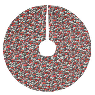 Retro Red Speckled Linoleum Mönster Julgransmatta Borstad Polyester