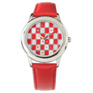 Retro Red Starbursts Barn Watch Armbandsur