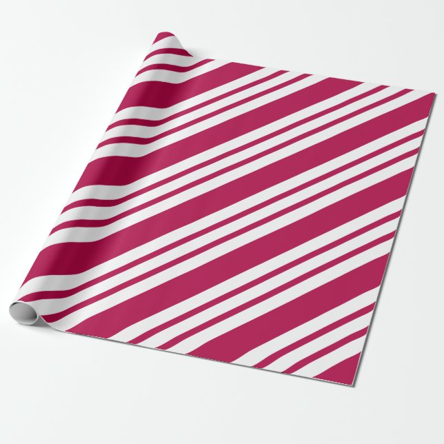 Retro Red Stripe-julgodis Papper. Presentpapper (Utrullad)