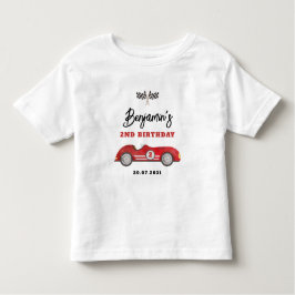 Retro Red Tävling Car Two Fast Boy 2 Birth T Shirt