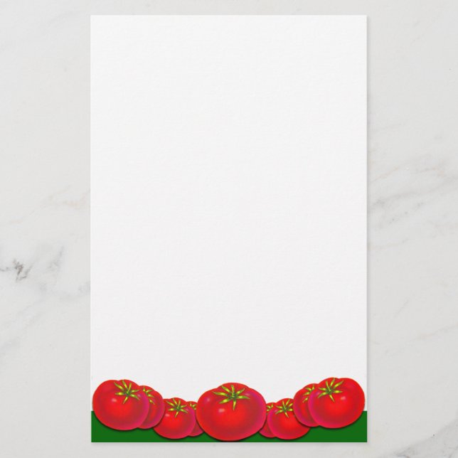 Retro Red Tomates Stationery Brevpapper (Framsida)
