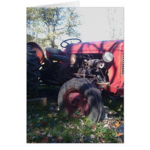 Retro Red Tractor Hälsningskort