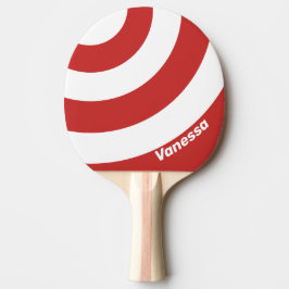 Retro Red Tre Cirkel Rand med Namn Pingisracket