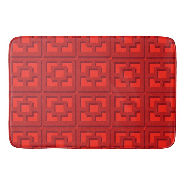 Retro Red Trellis Bath Mat Badrumsmatta (Framsidan)