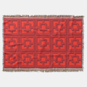 Retro Red Trellis Throw Blanket Filt