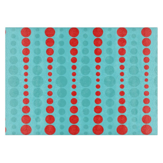 Retro Red & Turkos Dots Clearboard Board (Framsidan)