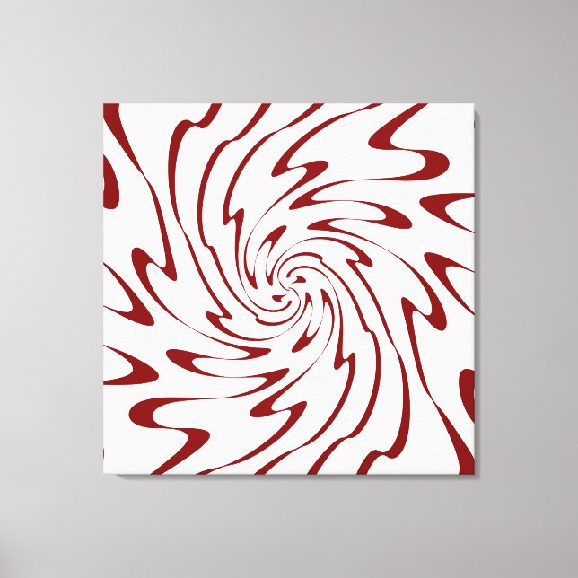 Retro Red Vågar Abstrakt Art Canvastryck (Framsida)