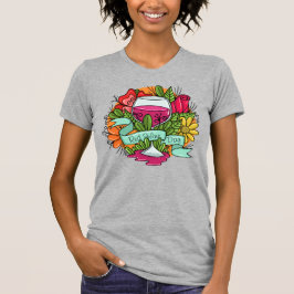 Retro Red Vin Day, blommigt Arsty vin T Shirt