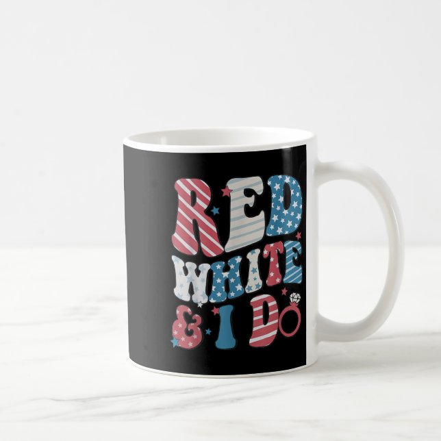 Retro Red White And I Do 4th Of July Bachelorette  Kaffemugg (Höger)
