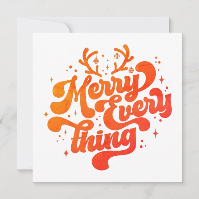 Retro Red White Merry allt God jul (Framsida)