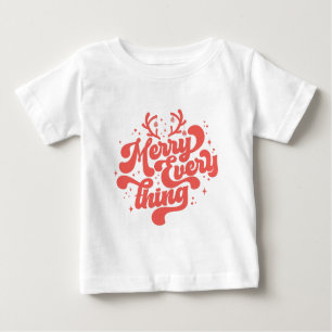 Retro Red White Merry allt God jul T Shirt