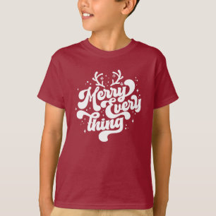 Retro Red White Merry allt God jul T Shirt