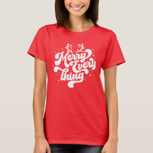Retro Red White Merry allt God jul T Shirt
