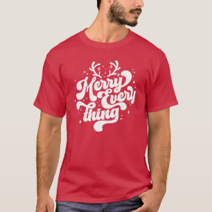 Retro Red White Merry allt God jul T Shirt