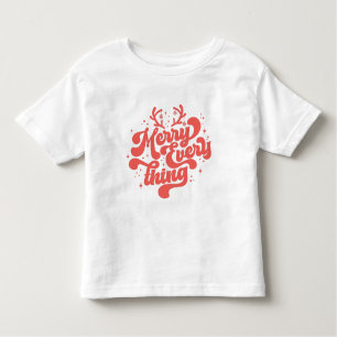 Retro Red White Merry allt God jul T Shirt