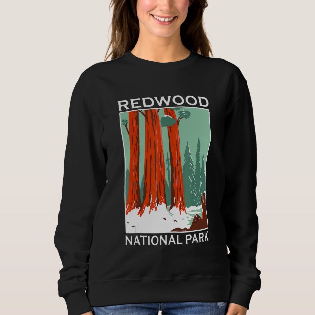 Retro Redwood National Park Outdoor Camping Souven T Shirt (Framsida)