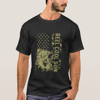 Retro Reel Coola Son Camouflage American Flagga Fi T Shirt