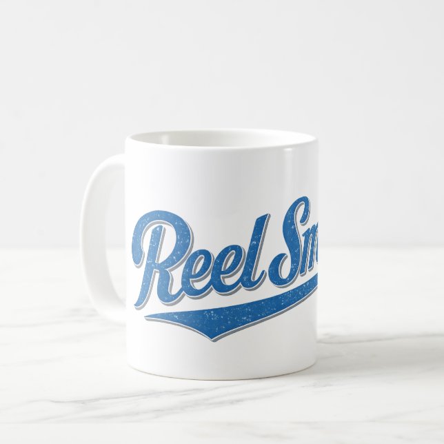 Retro Reel Smooth Fiskare Marin Fiske Kaffemugg (Framsida vänster)