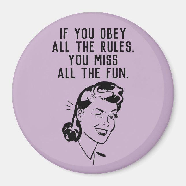 Retro regelbrytande kvinna magnet (Framsidan)