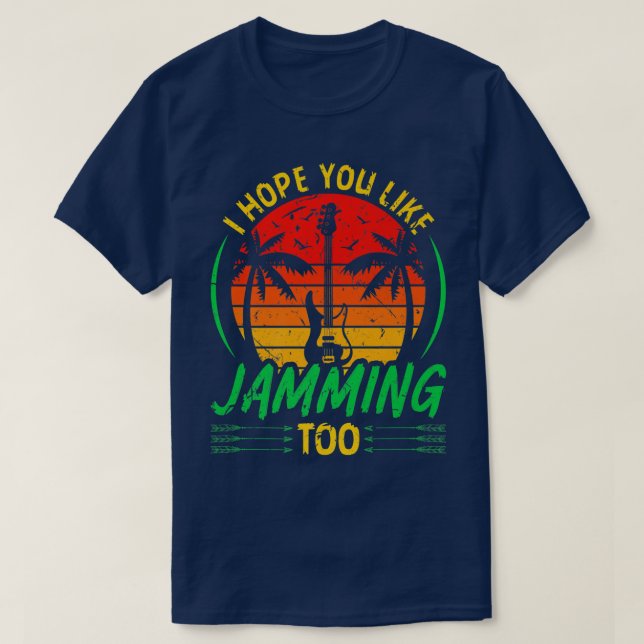 Retro Reggae Bass Guitar Players Like Jamming Too  T Shirt (Design framsida)