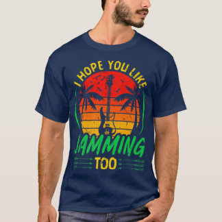 Retro Reggae Bass Guitar Players Like Jamming Too  T Shirt