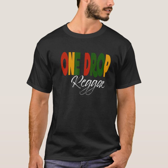 Retro Reggae Music One Drop Jamaica Roots & Cultur T Shirt (Framsida)