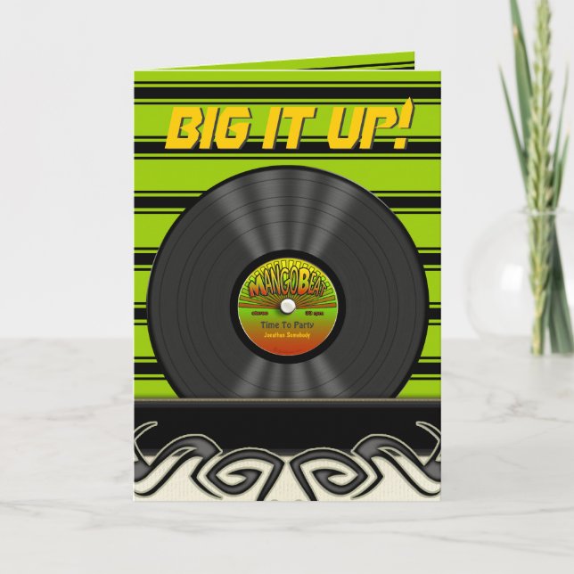 Retro Reggae Vinyl Record Personlig Cards Kort (Framsida)