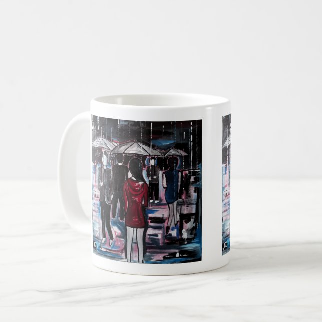 Retro regn målning av Alfred Fox  Kaffemugg (Framsida vänster)