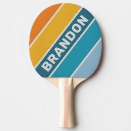 Retro Regnbåge Fet Randig med Namn Pingisracket