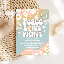 Retro regnbåge födelsedagsinbjudan inbjudningar