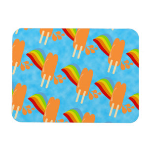 Retro regnbåge för orange pop magnet
