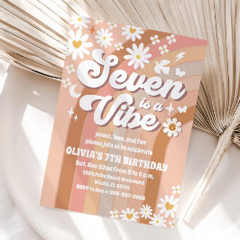 Retro regnbåge groovy födelsedagsinbjudan inbjudningar