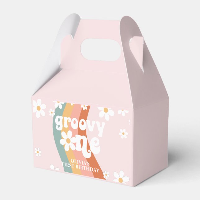 Retro regnbåge Groovy One tusenskönor Presentaskar (Framsidan Sidan)