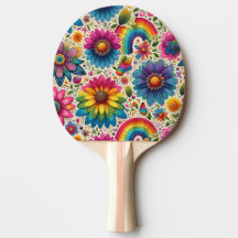 Retro regnbåge Hippie Blommig