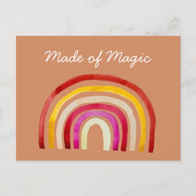 Retro regnbåge söt akvarell vykort (Framsida)