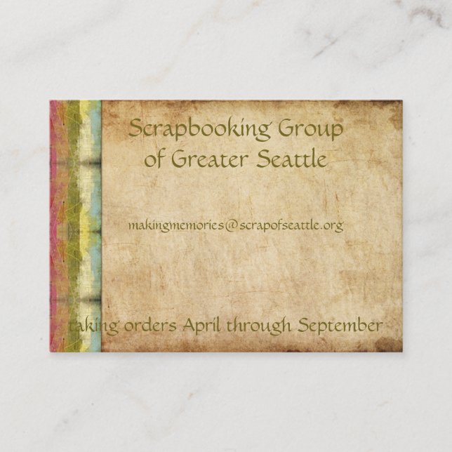 Retro regnbågeGrunge Visitkort (Framsida)