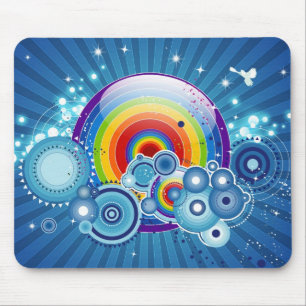 Retro regnbågemousepad musmatta