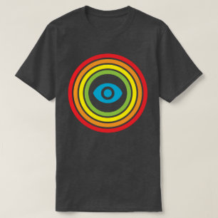 retro regnbågesynlighetsöga t shirt