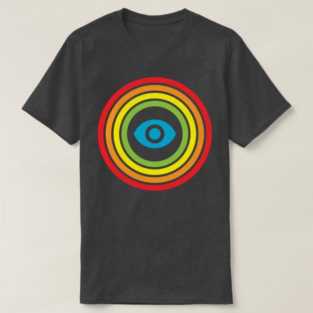 retro regnbågesynlighetsöga t shirt (Design framsida)