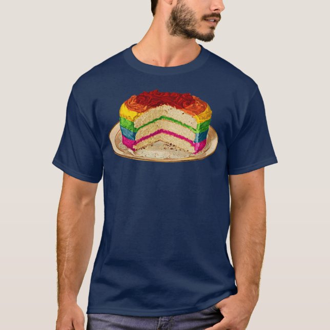 Retro regnbågetårta tee (Framsida)