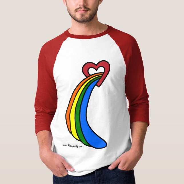 Retro regnbågevattenfall för 70-tal till och med tee shirt (Framsida)
