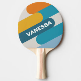 Retro Regnbågsfusion med namn Pingisracket