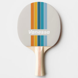 Retro Regnbågsnål med Randdekor och Namn Pingisracket