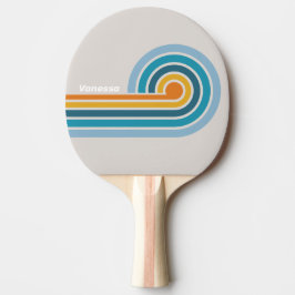 Retro regnbågsränder med namn pingisracket