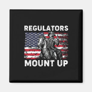 Retro Regulators Mount Up Roligt USA-Flagga Cowboy Magnet