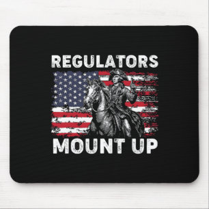 Retro Regulators Sätt Upp Rolig Flagga Usa Cowboy Musmatta